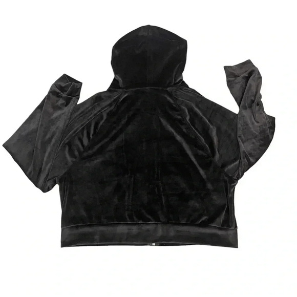 Victoria’s Secret On Point Black Full Zip Velour Hoodie Women’s size Large - Picture 9 of 13